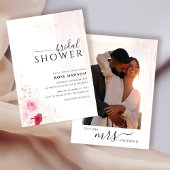 Pink Flowers Bridal Shower Photo Einladung