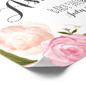 Pink flowers Bridal shower welcome sign Poster (Ecke)
