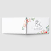 Pink Flowers Elegant Romantic Greenery Wedding Gästebuch (Voll)