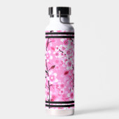 Pink Flowers for Girls | Personalized Name, Floral Trinkflasche (Links)