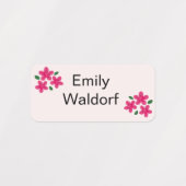 Pink Flowers Kids' Name Clothing School Labels Etiketten (Design 2)