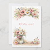 Pink Flowers Mason Jar Birthday Party | Einladung (Rückseite)