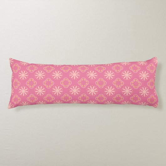Pink Flowers Pattern Body Pillow Seitenschläferkissen (Vorderseite)