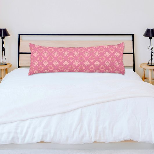 Pink Flowers Pattern Body Pillow Seitenschläferkissen