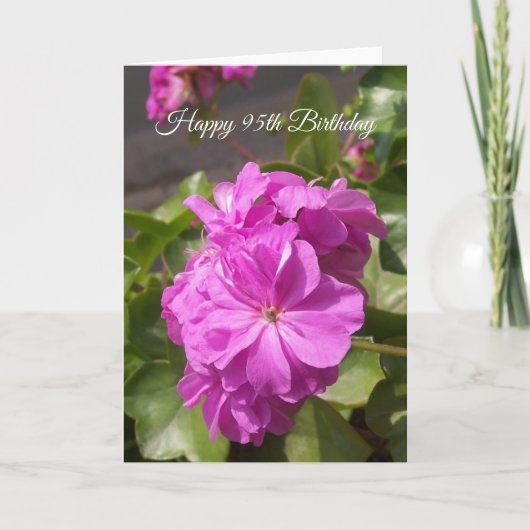 Pink Flowers Personalised 95th Birthday Karte (Vorderseite)