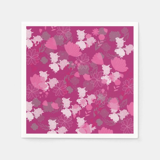 pink flowers serviette (Vorderseite)