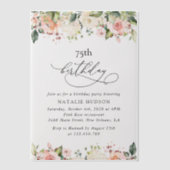 Pink Flowers, White Flowers, Boho, Birthday Pergament Einladungen (Vorderseite)