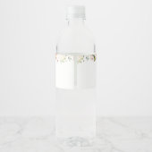 Pink Flowers, White Flowers, Boho, Birthday Wasserflaschenetikett (Rückseite)