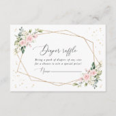 Pink Flowers, White Flowers, Boho, Diaper Raffle Begleitkarte (Vorderseite)