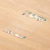 Pink Flowers, White Flowers, Boho, Floral Baptism Acryleinladungen (Ablage )