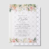 Pink Flowers, White Flowers, Boho, Floral Baptism Pergament Einladungen (Versetzt (Einladung))