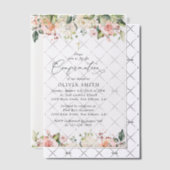 Pink Flowers, White Flowers, Floral Confirmation Pergament Einladungen (Versetzt (Einladung))