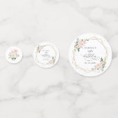 Pink Flowers, White Flowers, Greenery, Birthday Konfetti (Vorderseiten)