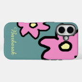 pink flowers with custom name Case-Mate iPhone hülle (Rückseite (Horizontal))