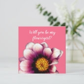 Pink Flown, Werden Sie meine Blumenkarten sein? Dankeskarte (Stehend Vorderseite)