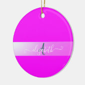 Pink Fluorescent Monogram Keramik Ornament (Links)