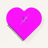 Pink Fluorescent Neon Monogram Notizblock (Vorderseite)
