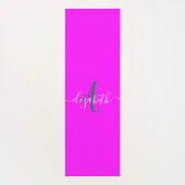Pink Fluorescent Neon Monogram Yogamatte (Rückseite)