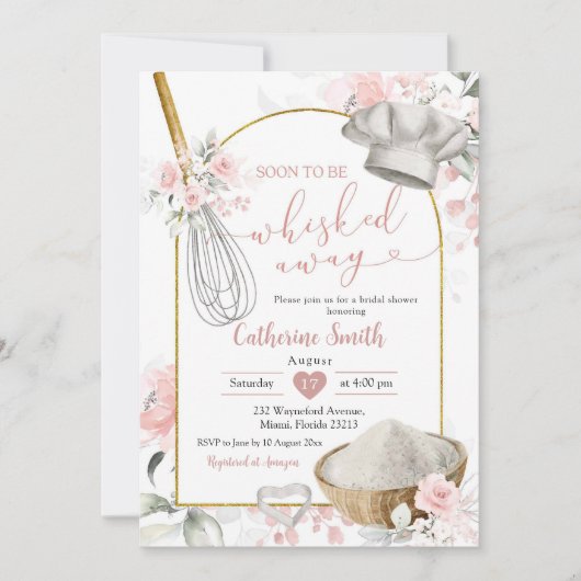 Pink flüstert weg Brautparty Einladung (Vorderseite)