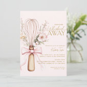 Pink flüstert Wildblumen Brautparty Einladung (Stehend Vorderseite)