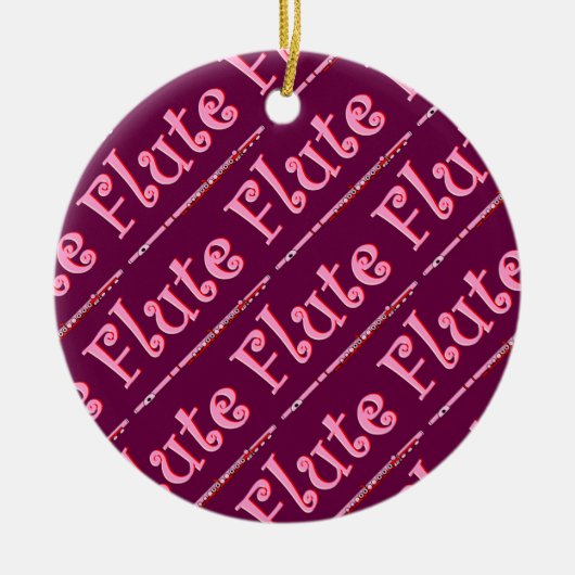 Pink Flute Keramik Ornament (Vorne)