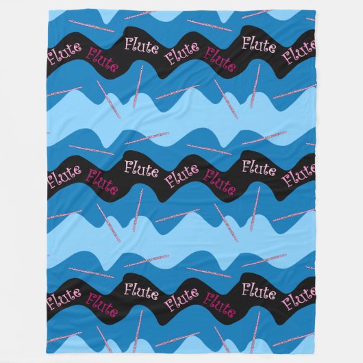 Pink Flute Muster Fleecedecke (Vorderseite)
