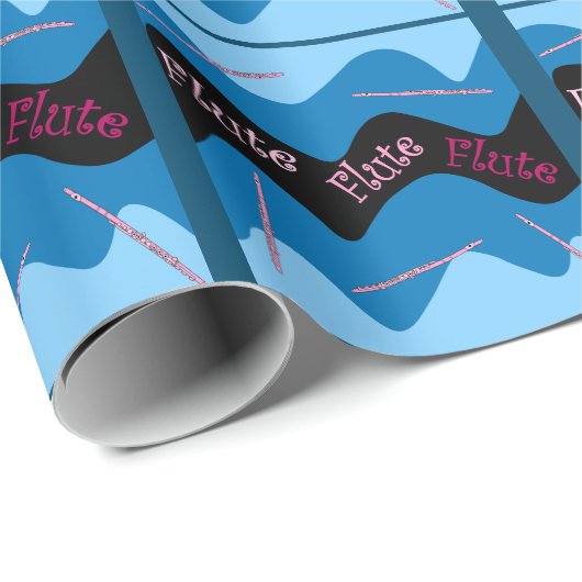 Pink Flute Muster Geschenkpapier (Rolleneckpunkt)
