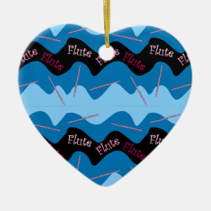 Pink Flute Muster Keramik Ornament