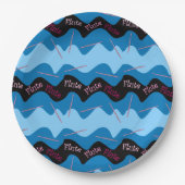 Pink Flute Muster Pappteller (Vorderseite)