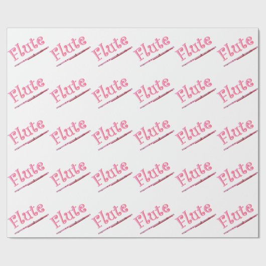 Pink Flute Wrapping Paper Geschenkpapier (Flach)