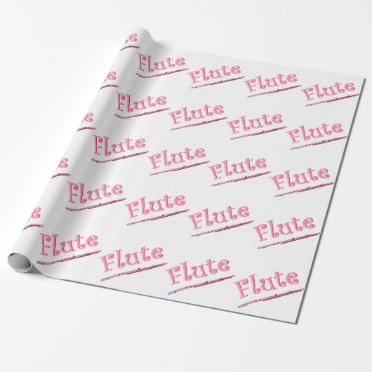 Pink Flute Wrapping Paper Geschenkpapier (Ungerollt)