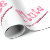 Pink Flute Wrapping Paper Geschenkpapier (Rolleneckpunkt)