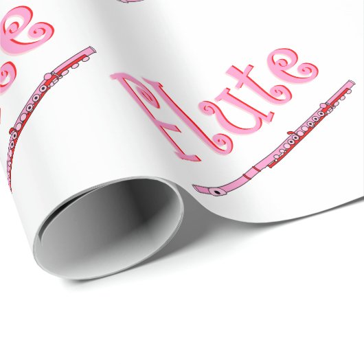 Pink Flute Wrapping Paper Geschenkpapier (Rolleneckpunkt)