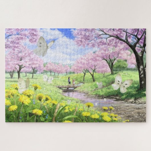 Pink Flutter Paradies Puzzle (Horizontal)