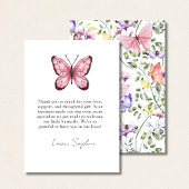 Pink Fluttering Butterfly Greenery  Dankeskarte