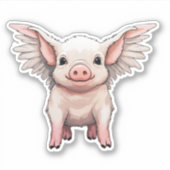 Pink Flying Pig-Aufkleber Aufkleber (Vorderseite)
