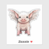 Pink Flying Pig-Aufkleber Aufkleber (Blatt)