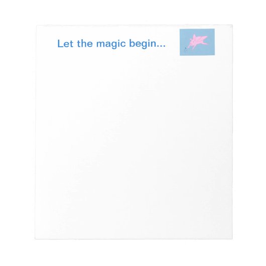 Pink Flying Pig Blaue Stars Notepad Notizblock (Vorderseite)