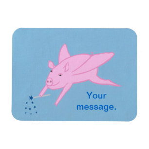 Pink Flying Pig Blaue Sterne Flexible Magnete
