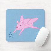 Pink Flying Pig Blaue Sterne Mouse Pads Mousepad (Mit Mouse)