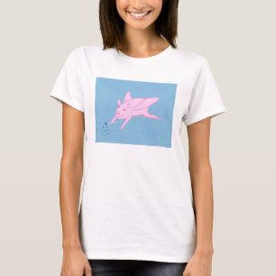 Pink Flying Pig Blaue Sterne T-Shirts machen