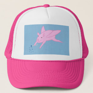 Pink Flying Pig Making Blue Stars Hacks Truckerkappe