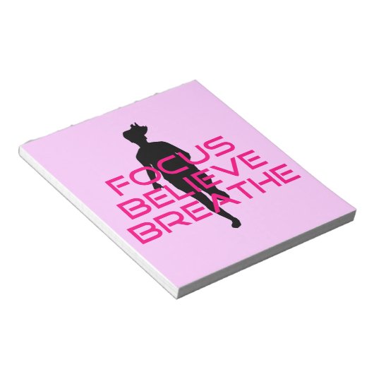 Pink Focus Glaube atmen Notizblock (angewinkelt)