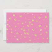 Pink Foil Ballon Foto 5. Geburtstag Einladung (Rückseite)