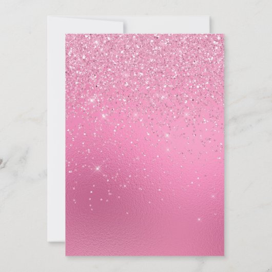 Pink Foil Girly Glitzer Sparkor jedes Alter Geburt Einladung (Rückseite)