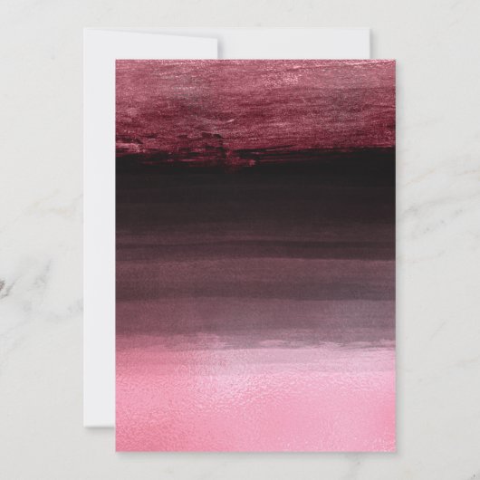 Pink Foil Girly Paint Schlaganfall jedes Alter Geb Einladung (Rückseite)