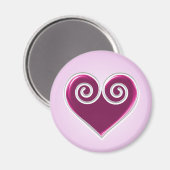 Pink Foil Heart Magnet (Vorderseite/Rückseite)