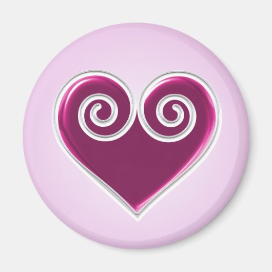 Pink Foil Heart Magnet (Vorne)
