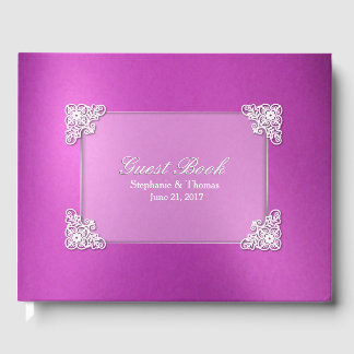 Pink Foil Look Wedding Gästebuch