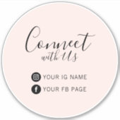 Pink | Folgen Sie Instagram & Facebook Werbeaktion Aufkleber (Vorderseite)